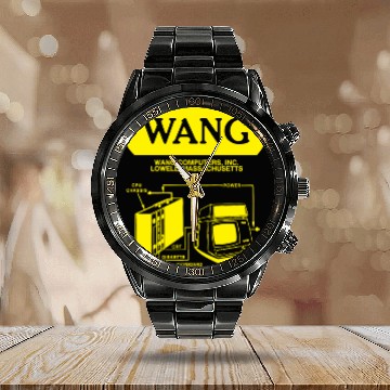 Discover Wang Computers - Yellow Calendar Steel Band Watch