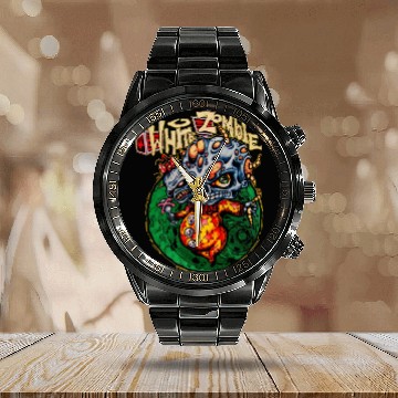 Discover White zombie Calendar Steel Band Watch