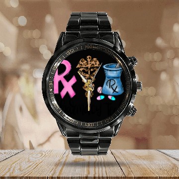Discover Funny Pharmacy Technician CPhT Calendar Steel Band Watch