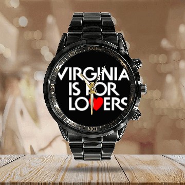 Discover Official Virginia Is For Lovers Logo Sign Calendar Steel Band Watch