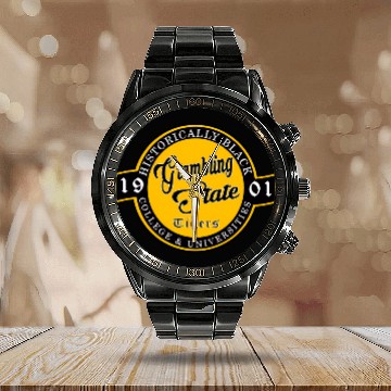 Discover Grambling 1901 State University Apparel Calendar Steel Band Watch