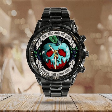 Discover Poison Apple One Bite  Snow White Calendar Steel Band Watch
