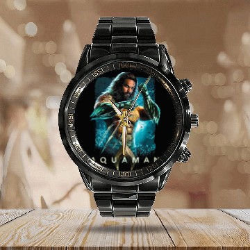 Discover Aquaman Movie Trident Calendar Steel Band Watch