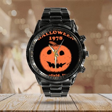 Discover Halloween 1978 vintage retro michael myers Calendar Steel Band Watch