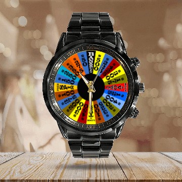 Discover Wheel of Fortune logo Calendar Steel Band Watch Calendar Steel Band Watch