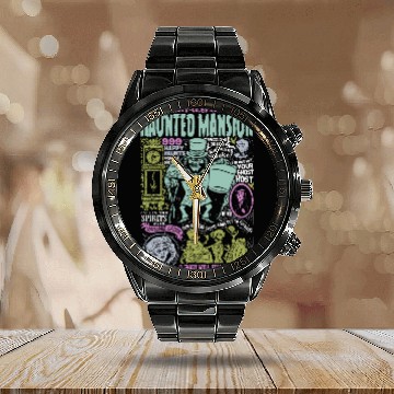 Discover Retro The Haunted Mansion Calendar Steel Band Watch