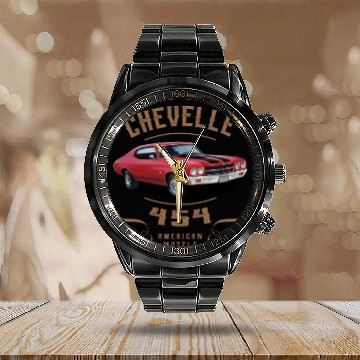 Discover 454 Chevelle Calendar Steel Band Watch