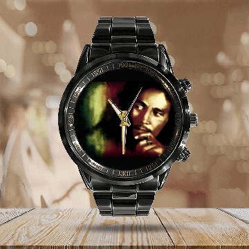 Discover Bob Marley Calendar Steel Band Watch