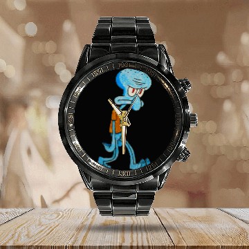 Discover Grumpy Squidward - Squidward - Calendar Steel Band Watch
