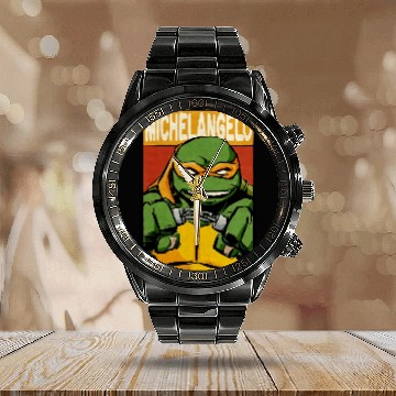 Discover Michaelangelo | Teenage mutant ninja turtles Calendar Steel Band Watch