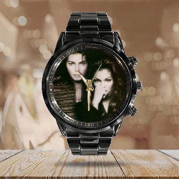Discover Vintage Michael Jackson And Janet Jackson Hip Hop Calendar Steel Band Watch