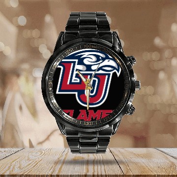 Discover Liberty University Primary Logo Calendar Steel Band Watch