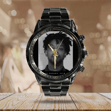 Discover 21 Savage Mugshot Calendar Steel Band Watch