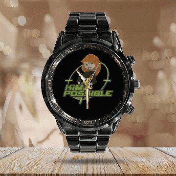 Discover Disney Kim Possible Portrait Logo Zip Calendar Steel Band Watch