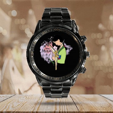 Discover Disney Princess Mulan Cherry Blossoms Calendar Steel Band Watch