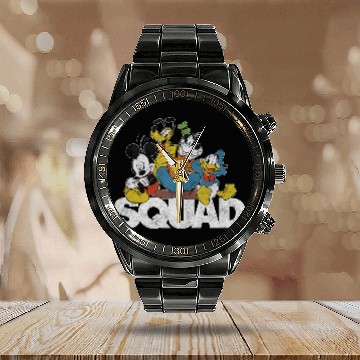 Discover Disney Mickey Mouse Squad Baseball Jerseys Calendar Steel Band Watch
