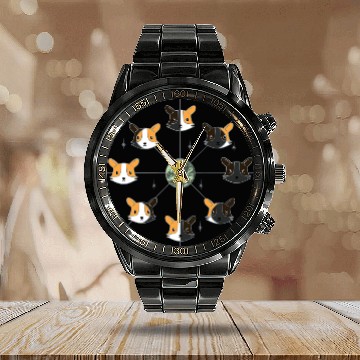 Discover Corgi Moon Phases with Light Green Calendar Steel Band Watch