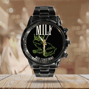 Discover Frog Gift Man I Love Frogs Green Tree Frog Toad Nature Lover Funny Calendar Steel Band Watch
