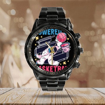 Discover Basketball Gift Astronauts Powered by Basketball with a Astronaut Calendar Steel Band Watch