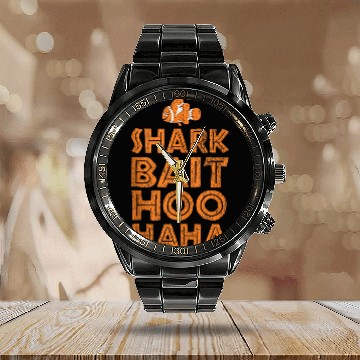 Discover Disneyss Pixars Finding Nemo Shark Bait Hoo Haa Distressed Logo Calendar Steel Band Watch