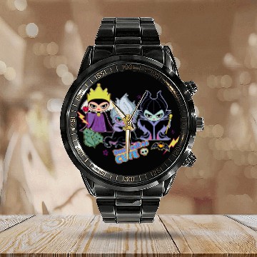 Discover Disney Villains Chibi Dont Call Us Cute Hawaiians Calendar Steel Band Watch