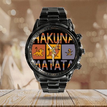 Discover Disneyss The Lion King Hakuna Matata Solid Blocks Calendar Steel Band Watch