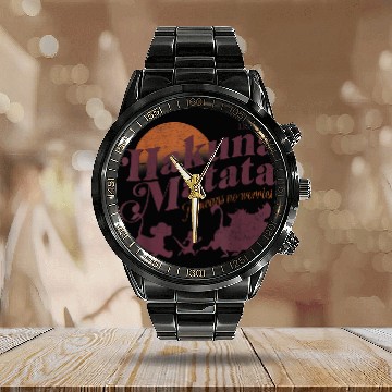 Discover Disneyss The Lion King Hakuna Matata Sunset Silhouette Calendar Steel Band Watch