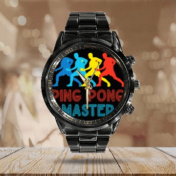 Discover Table Tennis PP Ping Pong Master Ping Pong Table Tennis Player Sport Calendar Steel Band Watch