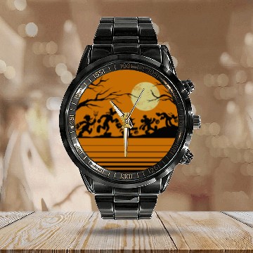 Discover Disneyss Mickey Mouse And Friends Halloween Calendar Steel Band Watch