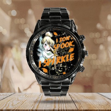 Discover Disneyss Peter Pan Tinkerbell Halloween Don't Spook I Sparkle Calendar Steel Band Watch