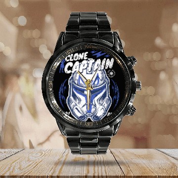 Discover Disney StarWars , Clone Wars Clone Captain Rex , Funny Galaxys Edge Holiday Trip Calendar Steel Band Watch