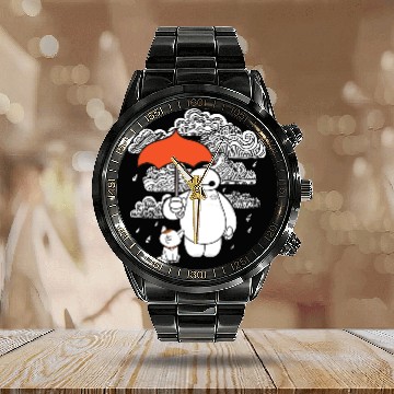 Discover Disney Big Hero 6 Baymax Patterned Rain Clouds Portrait Calendar Steel Band Watch
