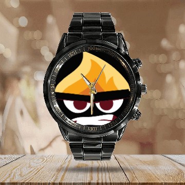 Discover Angry Face Funny Disney Inside Out 3D Calendar Steel Band Watch