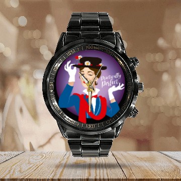 Discover Practically Perfect - Mary Poppins - Calendar Steel Band Watch
