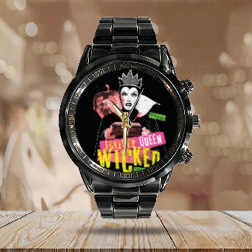 Discover Disney Villains Snow White Evil Queen Forever Wicked Band Baseball Jerseys Calendar Steel Band Watch