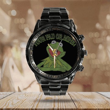 Discover Disney K the frog Your Pad or Mine Calendar Steel Band Watch
