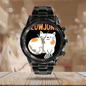 Discover black cats Paws Mahjong Cat Player Board Game MahJongg China Solitaire Calendar Steel Band Watch