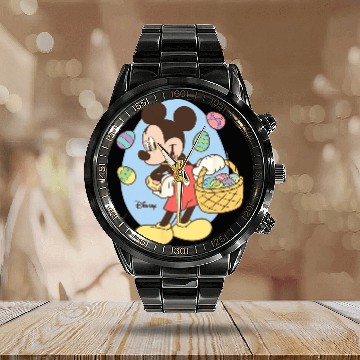 Discover Disney - Mickey Easter Basket Calendar Steel Band Watch