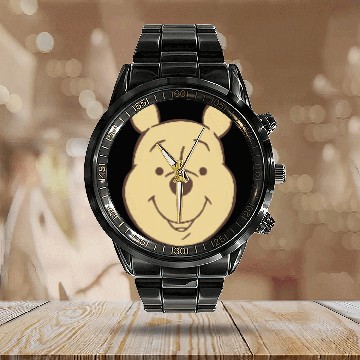 Discover Disney Winnie The Pooh Classic  Bear Big Face Calendar Steel Band Watch