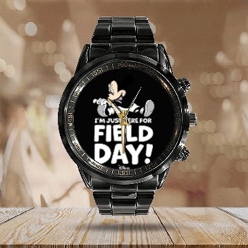 Discover Disney - Mickey Just Here For Field Day Calendar Steel Band Watch
