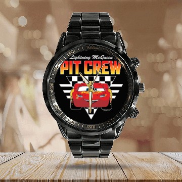 Discover Disney Pixar - McQueen Pit Crew Calendar Steel Band Watch