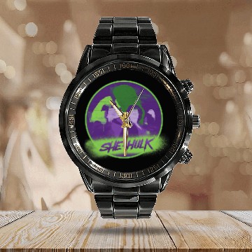 Discover Marvel Studios She-Hulk Disney Plus Spray Paint Calendar Steel Band Watch