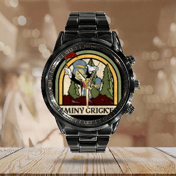 Discover Disneyss Pinocchio Jiminy Cricket Established 1940 Baseball Tees Calendar Steel Band Watch