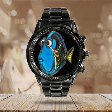 Discover Disneyss Pixars Finding Nemo Dory Blue Fish Sketch Portrait Calendar Steel Band Watch