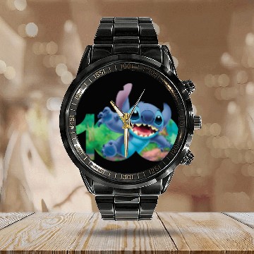 Discover Disney 100 Anniversary Stitch D100 Logo Baseball Tees Calendar Steel Band Watch