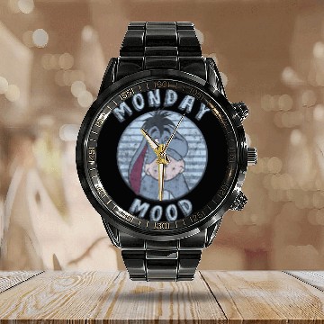 Discover Disney Winnie The Pooh Eeyore Monday Mood  Circl Baseball Tees Calendar Steel Band Watch