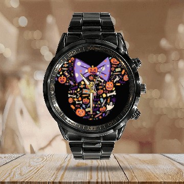 Discover Disney Minnie Mouse Icon Candy and Pumpkins Hall Baseball Tees Calendar Steel Band Watch
