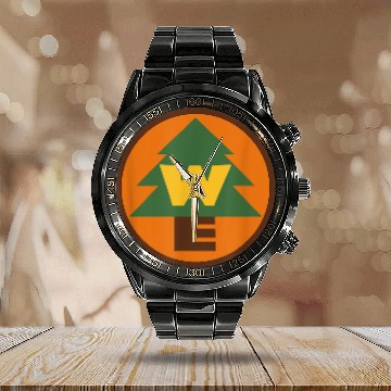 Discover Disney Pixar Up Wilderness Explorer Big Chest Logo Calendar Steel Band Watch