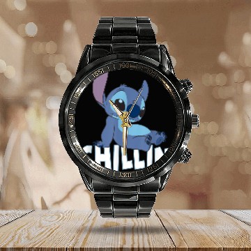 Discover Disney Lilo Stitch Chillin With Stitch Baseball Tees Calendar Steel Band Watch