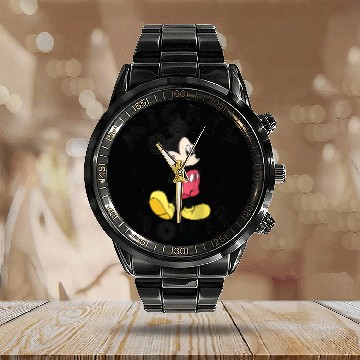Discover Disney Classic Mickey Mouse Raglan Baseball Calendar Steel Band Watch Calendar Steel Band Watch